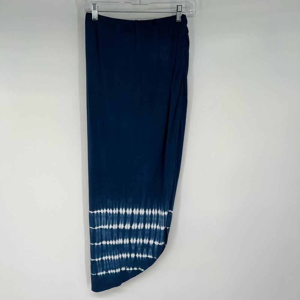 NWT Figwood Maya Skirt Women's Size S Blue Tie Dye Asymmetric Slit Side Pull On